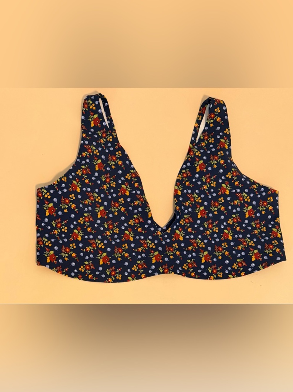 Parade Support Lift Plunge Bralette – Navy Floral Print – Size 3X - Picture 2 of 5